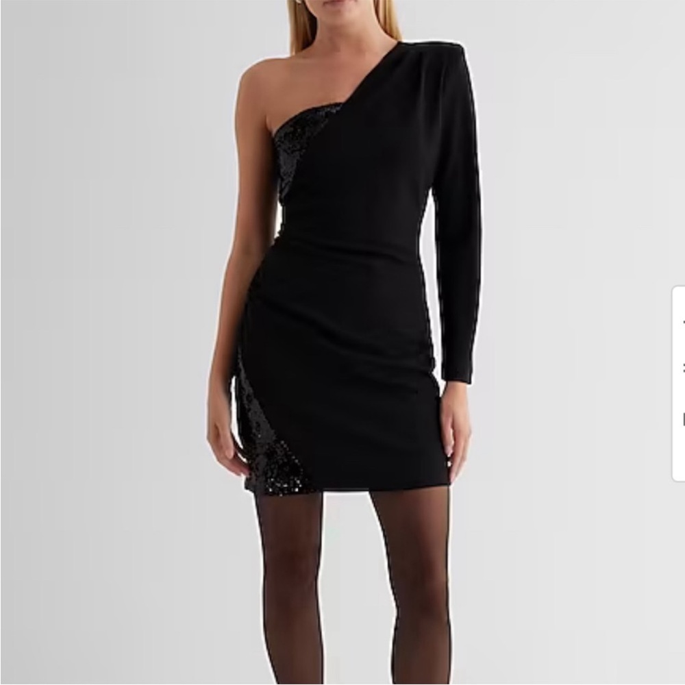 Express Black One Shoulder Dress